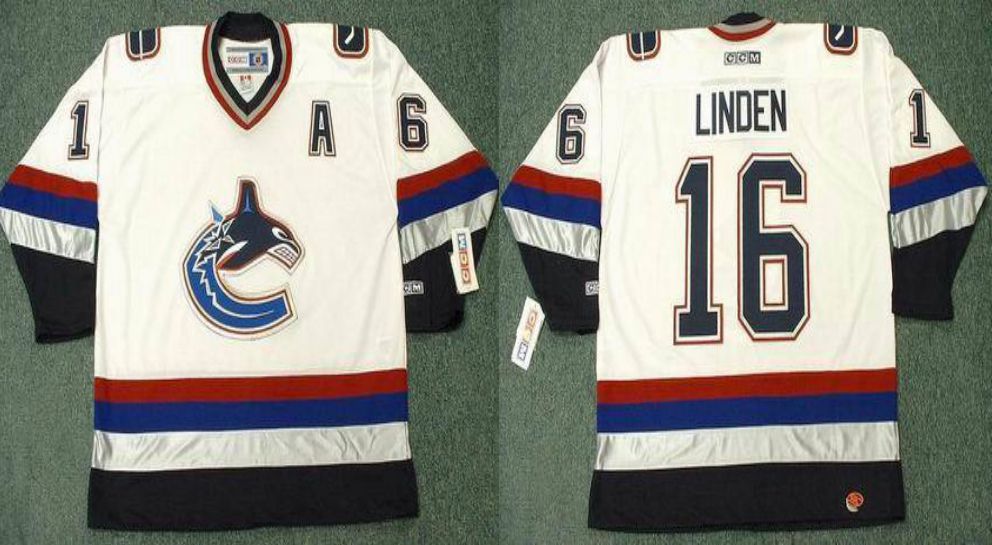 2019 Men Vancouver Canucks #16 Linden White CCM NHL jerseys